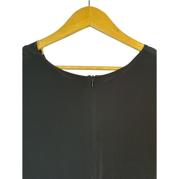 AA Studio AA Women's Boho Faux Wrap V-Neck short Sleeve Dress Size 12 Black NWOT - Picture 7 of 8